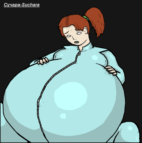 Inflation isolated to the stomach/abdomen/lower torso area. 